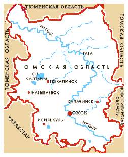 Карта омской области реки озера